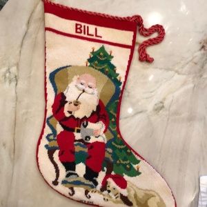 Christmas Handmade Needlepoint Stocking of Santa